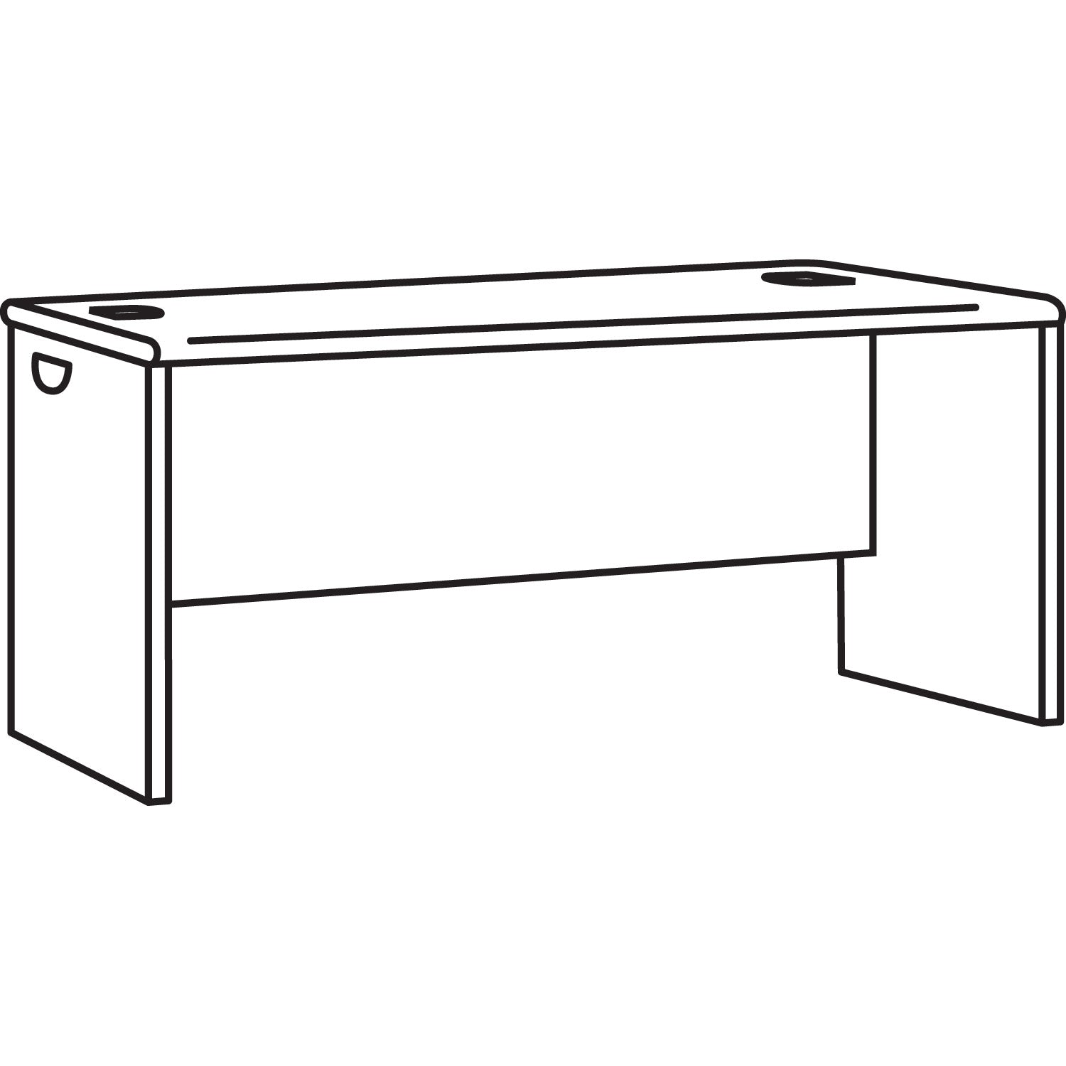 HON® 38000 Series Desk Shell, 72" X 36" X 29.5", Mahogany/charcoal