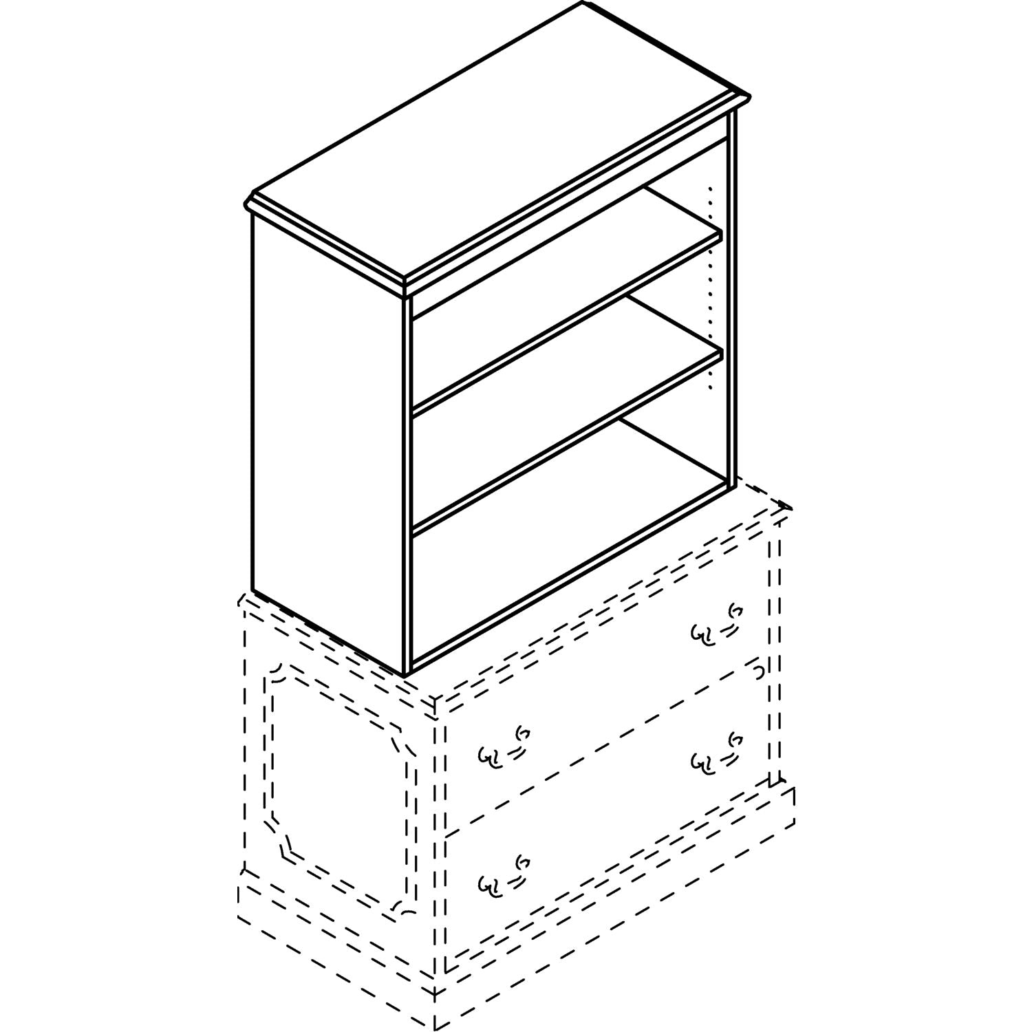 HON® 94000 Series Bookcase Hutch, 35.75w X 14.31d X 37h, Mahogany
