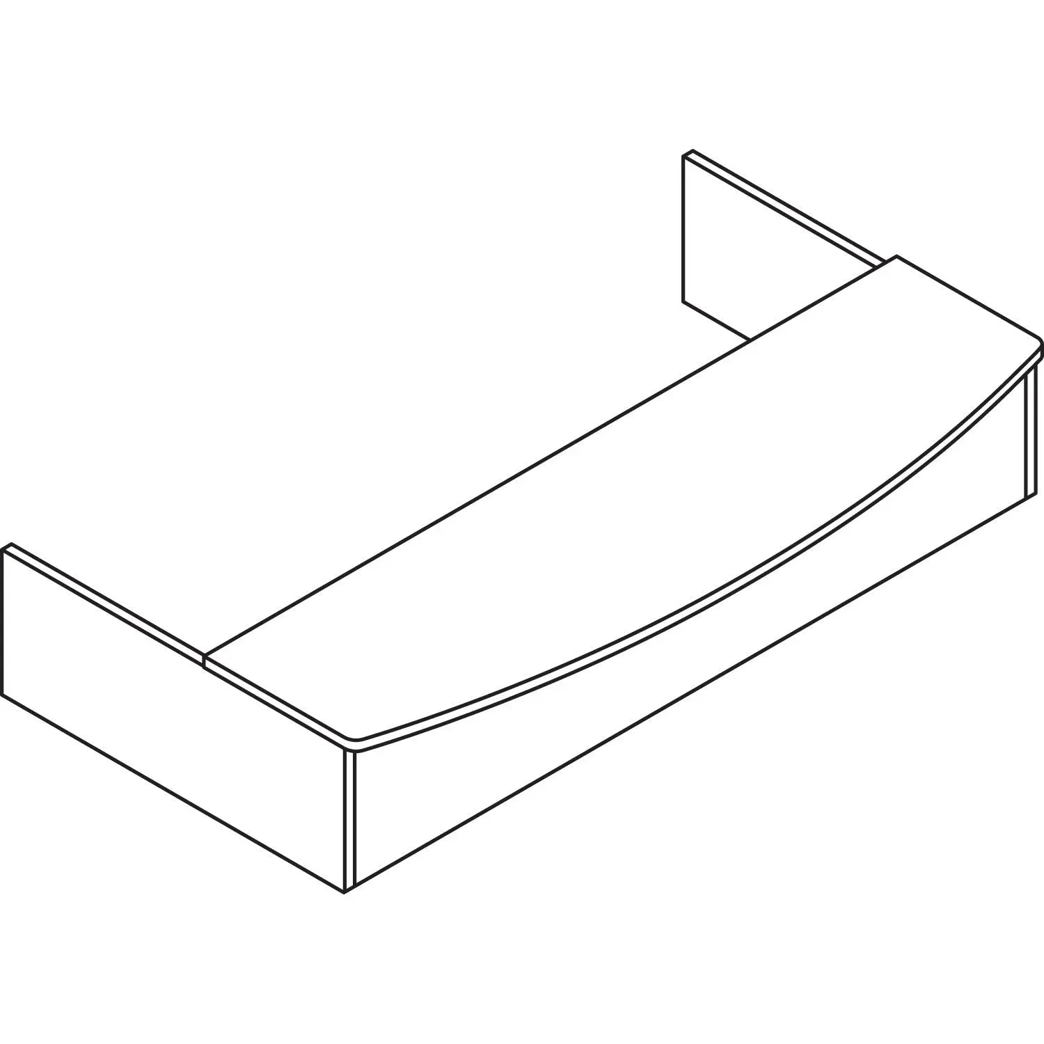 Foundation Reception Station with Bow Front, 72" x 36" x 14.25", Shaker Cherry HON® Flipcost