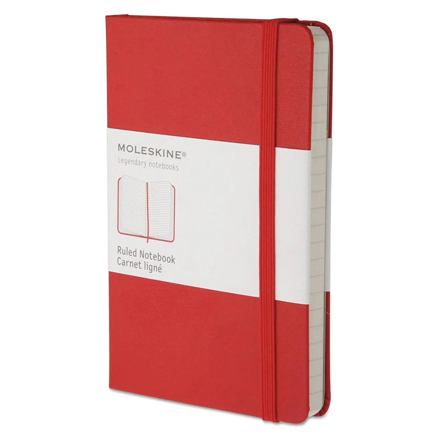 Hard Cover Notebook, 1-Subject, Narrow Rule, Red Cover, (192) 5.5 x 3.5 Sheets