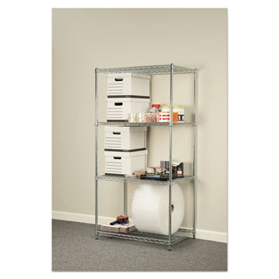 Heavy-Duty NSF Certified Wire Shelving Kit, 36w x 24d x 72h, Silver Flipcost Flipcost