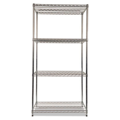 Heavy-Duty NSF Certified Wire Shelving Kit, 36w x 24d x 72h, Silver Flipcost Flipcost
