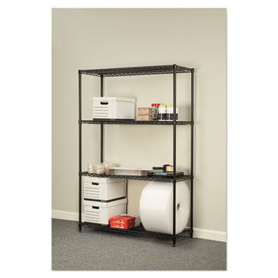 Heavy-Duty NSF Certified Wire Shelving Kit, 48w x 18d x 72h, Black Flipcost Flipcost