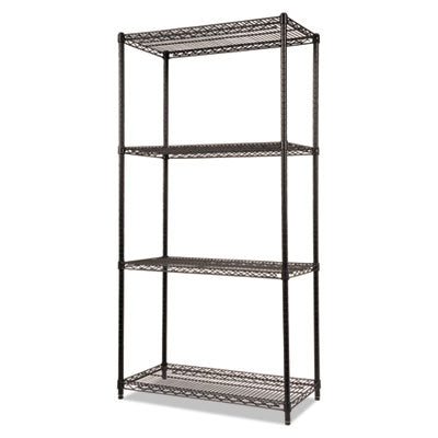 Heavy-Duty NSF Certified Wire Shelving, 36w x 18d x 72h, Black Flipcost Flipcost