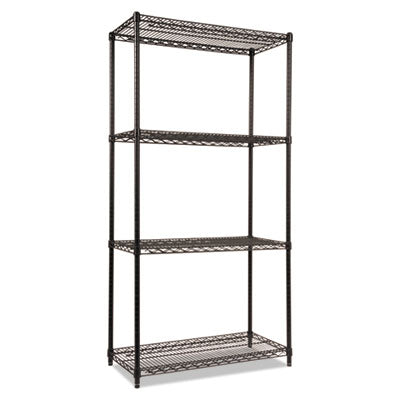 Heavy-Duty NSF Certified Wire Shelving, 36w x 18d x 72h, Black Flipcost Flipcost