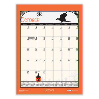 House of Doolittle™ Recycled Seasonal Wall Calendar, Illustrated Seasons Artwork, 12 x 16.5, 12-Month (July to June): 2023 to 2024 Flipcost Flipcost
