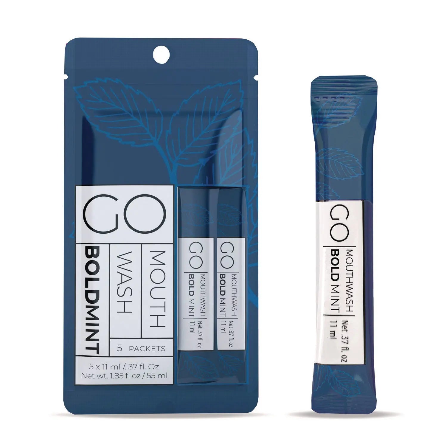 Individual Mouthwash Packets, Bold Mint Flavor, 0.37 Packet, 5/Pack, 12 Packs/Box Go Mouthwash Flipcost