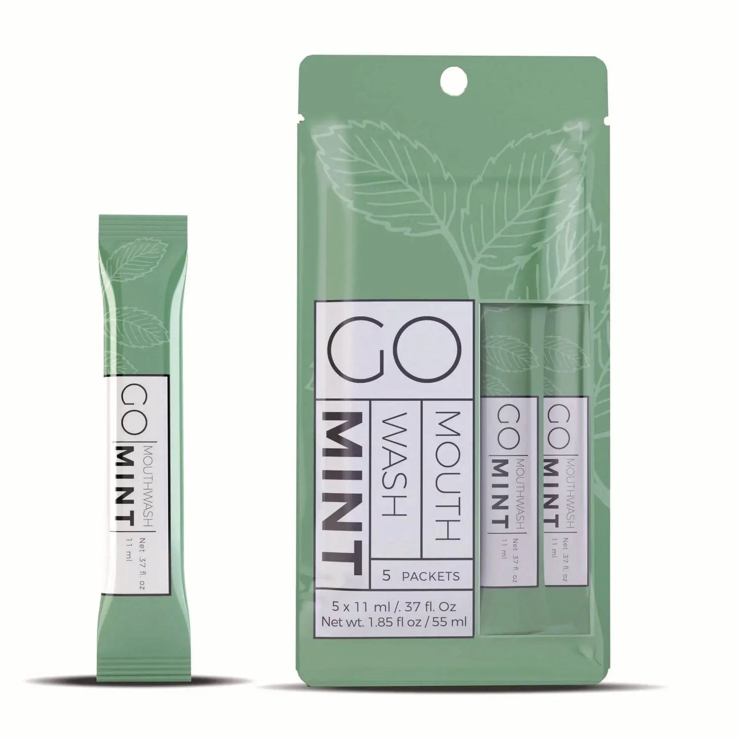 Individual Mouthwash Packets, Mint Flavor, 0.37 oz Packet, 5/Pack, 12 Packs/Box Go Mouthwash Flipcost