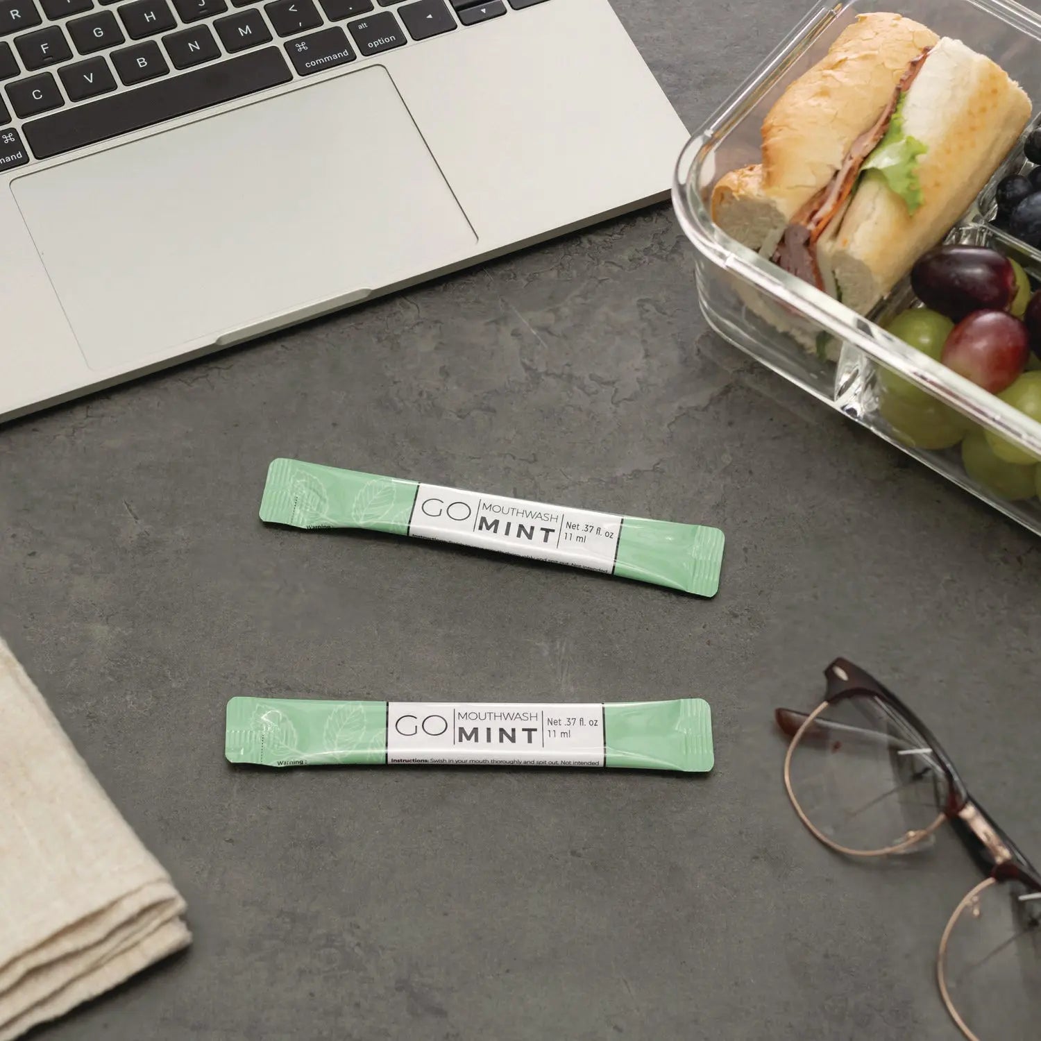 Individual Mouthwash Packets, Mint Flavor, 0.37 oz Packet, 5/Pack, 12 Packs/Box Go Mouthwash Flipcost