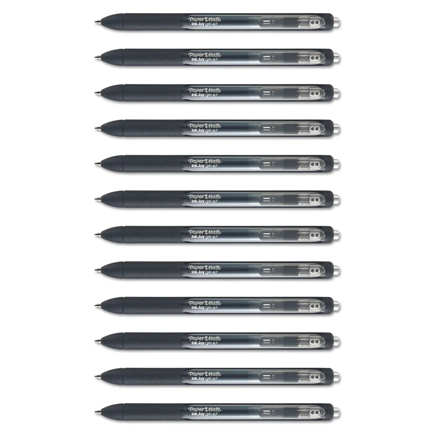 InkJoy Gel Pen, Retractable, Medium 0.7 mm, Black Ink, Black Barrel, Dozen Paper Mate® Flipcost