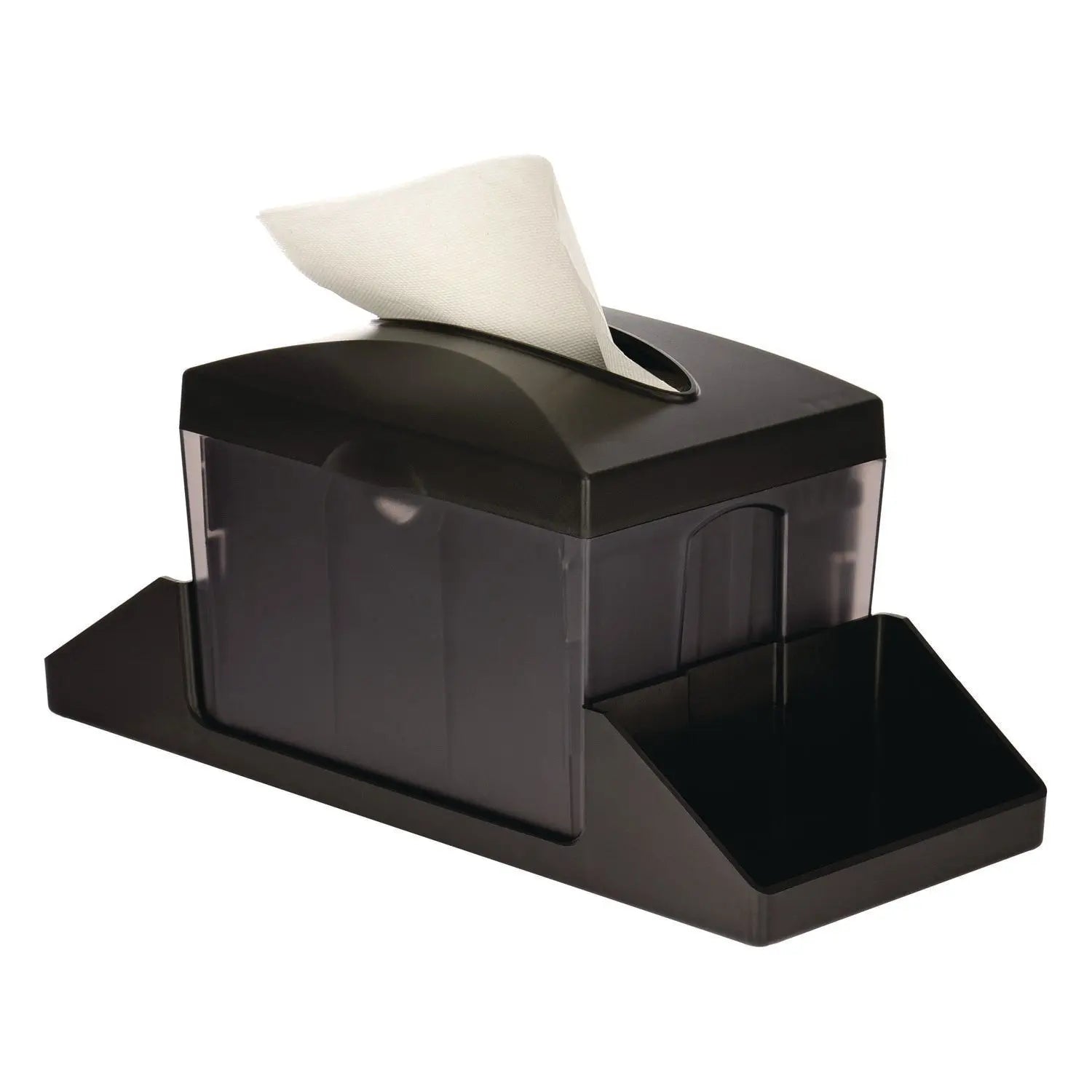 Interfold Table Top Dispenser Napkin Holder with Caddy, 6 x 14.17 x 6.5, Black Alpine Industries Flipcost