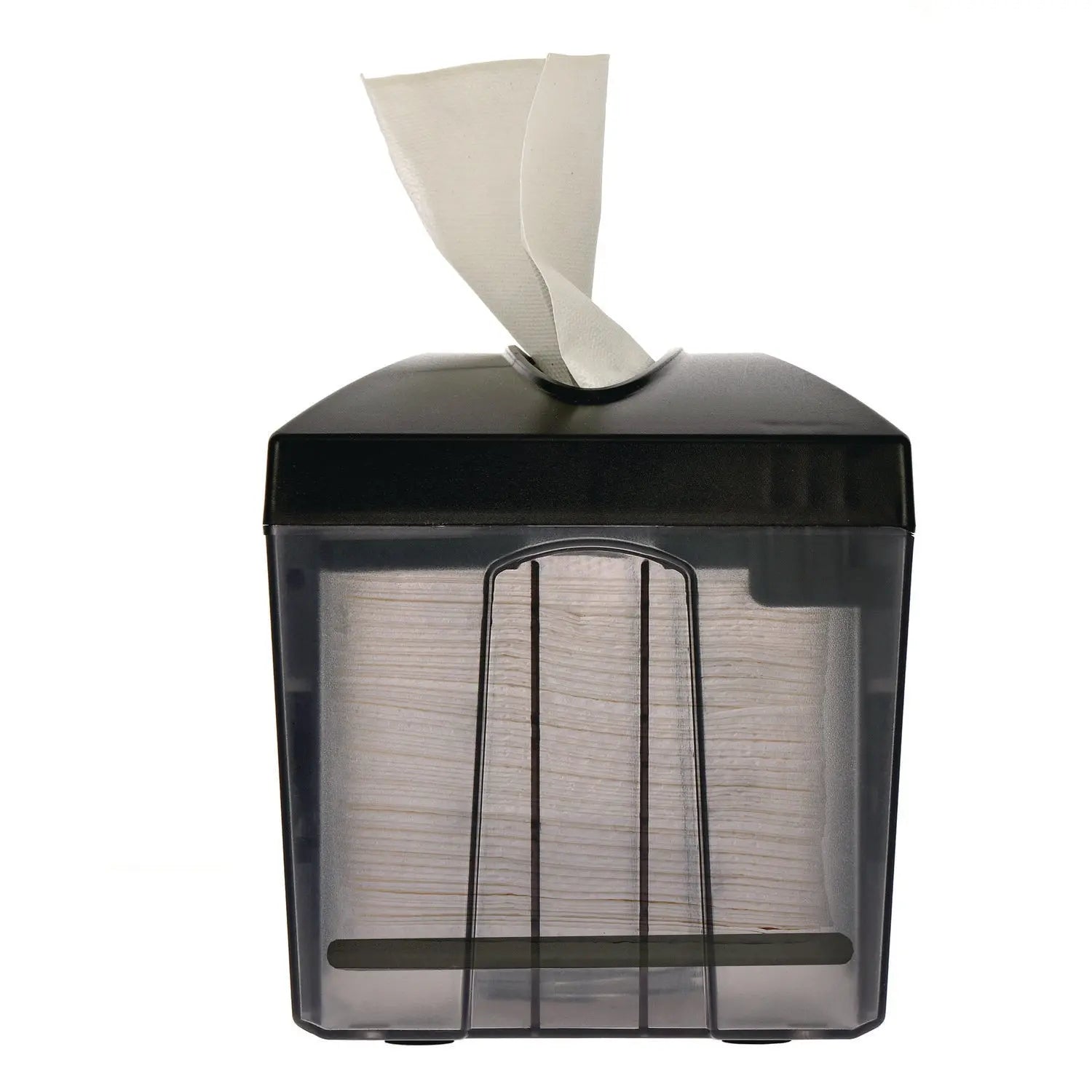 Interfold Table Top Dispenser Napkin Holder with Caddy, 6 x 14.17 x 6.5, Black Alpine Industries Flipcost