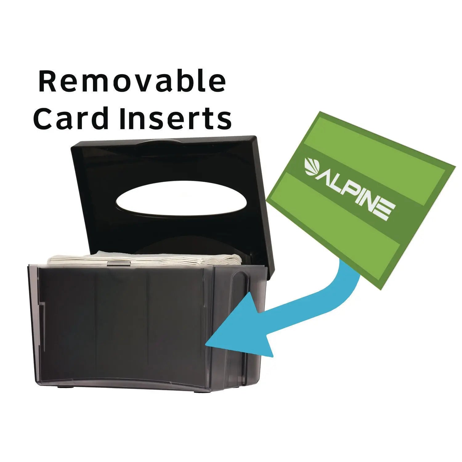 Interfold Table Top Dispenser Napkin Holder, 5.9 x 8 x 6.5, Black Alpine Industries Flipcost