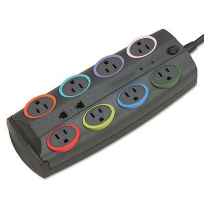 Kensington® SmartSockets Surge Protector, 8 AC Outlets, 8 ft Cord, 3,090 J, Dark Gray Flipcost Flipcost