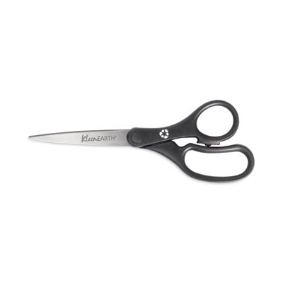 KleenEarth Basic Recycled plastic handle scissors, 8" Long, 3.25" Cut Length, Black Straight Handle Flipcost Flipcost