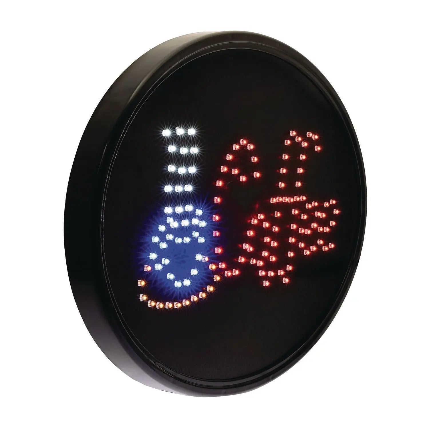 LED Oval Coffee Sign, 23 x 14, Black Frame, Blue/Red Graphics Alpine Industries Flipcost
