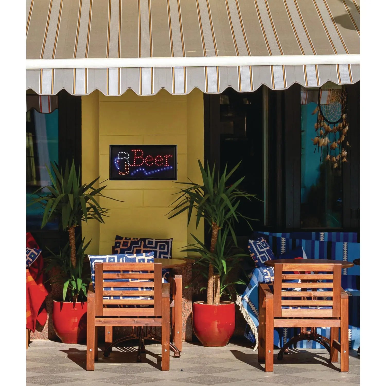 LED Rectangular Beer Sign, 19 x 10, Black Frame, Blue/Green/Orange/Red/White Graphics Alpine Industries Flipcost