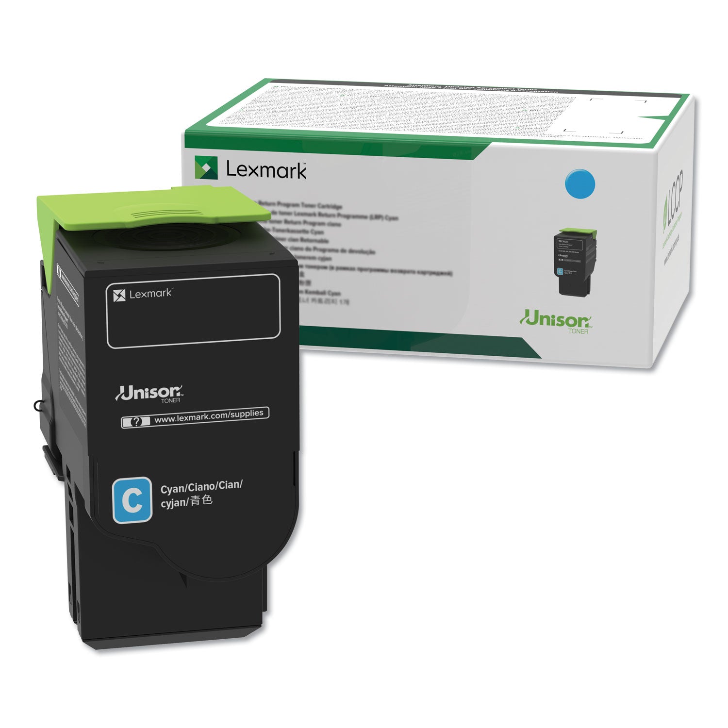 Lexmark™ 78c10c0 Return Program Toner, 1,400 Page-Yield, Cyan