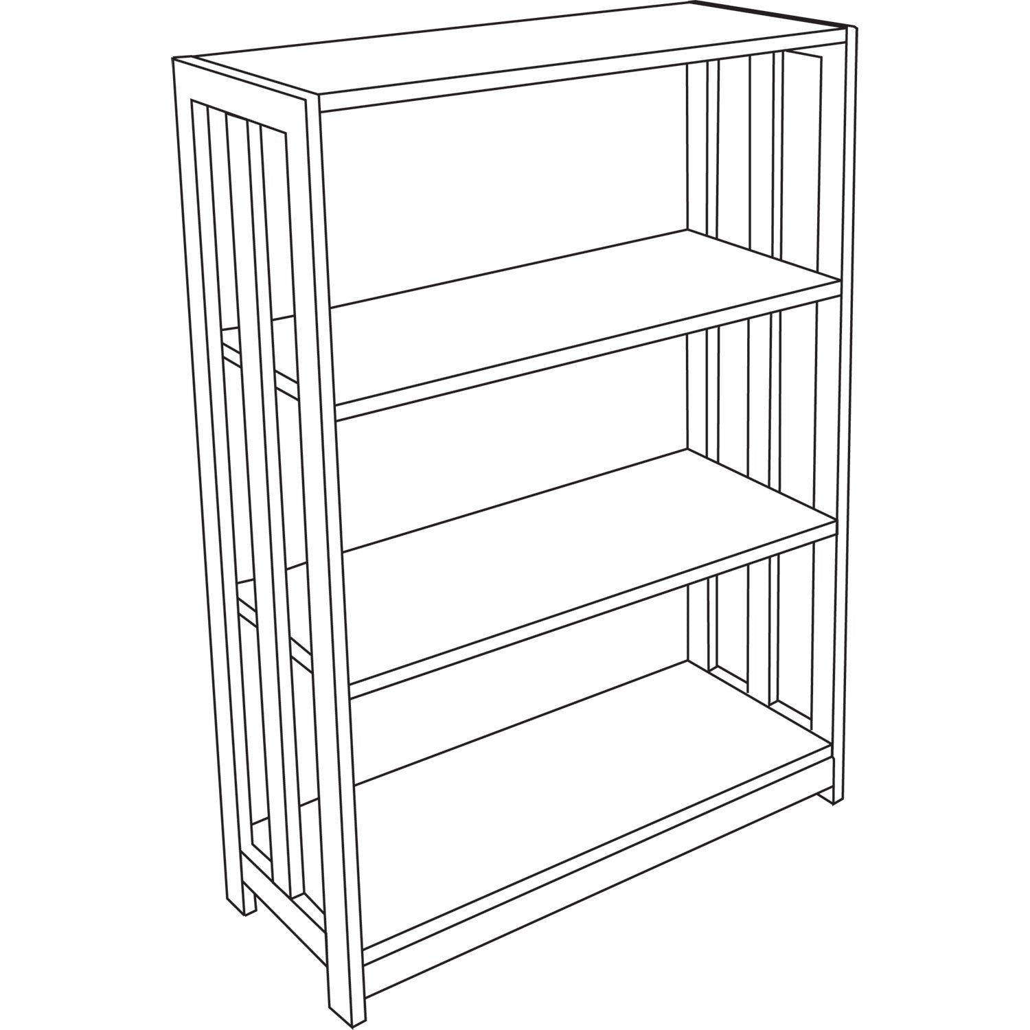 Linea Italia® Trento Line Bookcase, Three-Shelf, 31.5w x 11.63d x 43.25h, Mocha