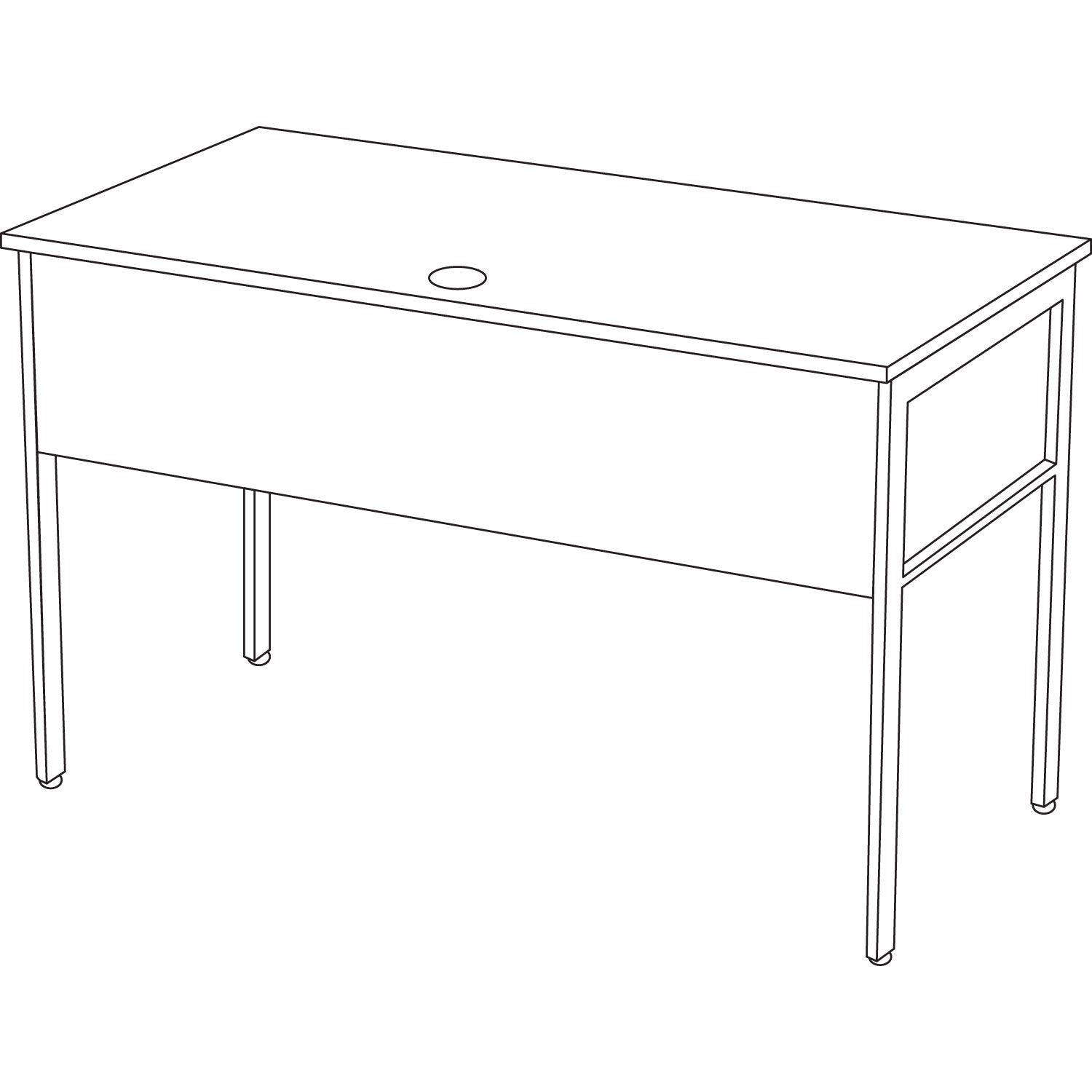 Linea Italia® Urban Series Desk Workstation, 47.25" X 23.75" X 29.5", Natural Walnut