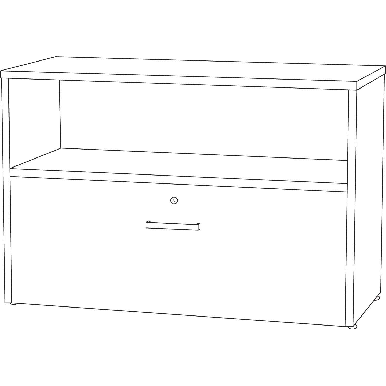 Linea Italia® Urban Series Cabinet Credenza Pedestal with Lateral File, 35.25" x 15.25" x 23.75", Ash