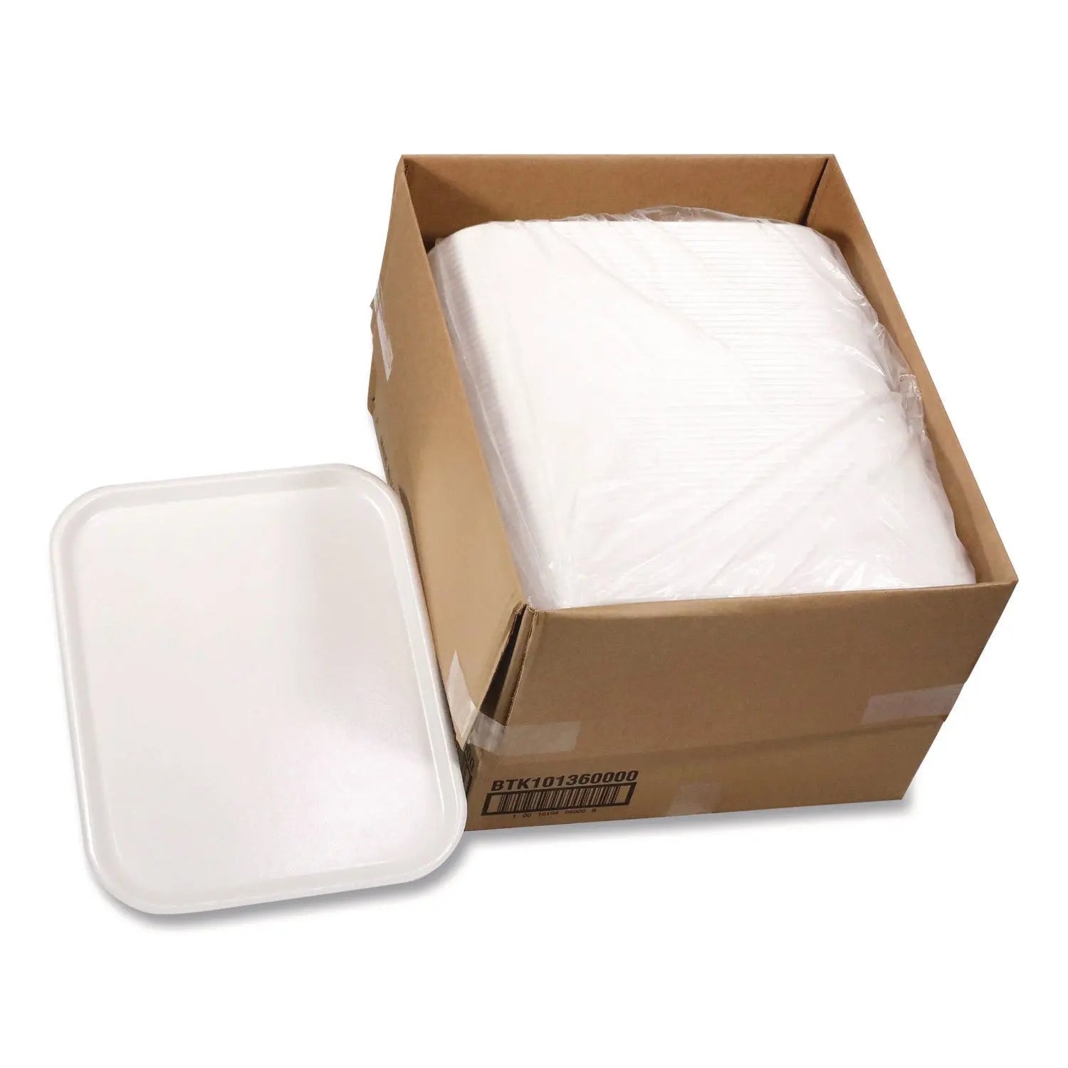 Laminated Foam Serving Tray, 18 x 14, White, 100/Carton Pactiv Evergreen Flipcost