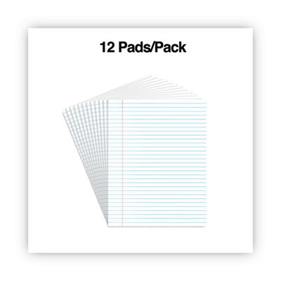 Universal® Glue Top Pads, Wide/Legal Rule, 50 White 8.5 x 11 Sheets, Dozen Flipcost Flipcost