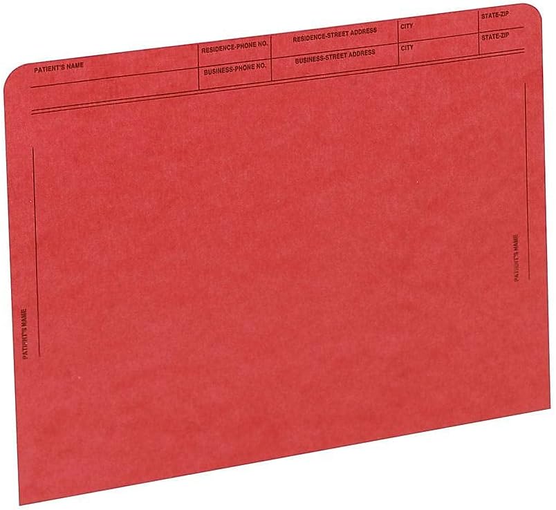 Medical Arts Press® Patient File Pocket, Letter Size, Red, 50/Box