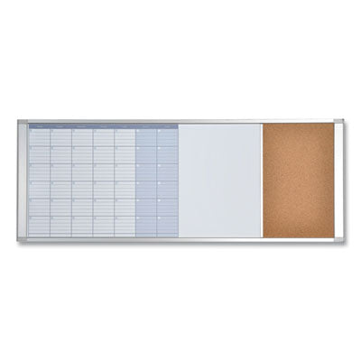 Magnetic Calendar Combo Board, 48 x 18, White Surface, Aluminum Frame Flipcost Flipcost