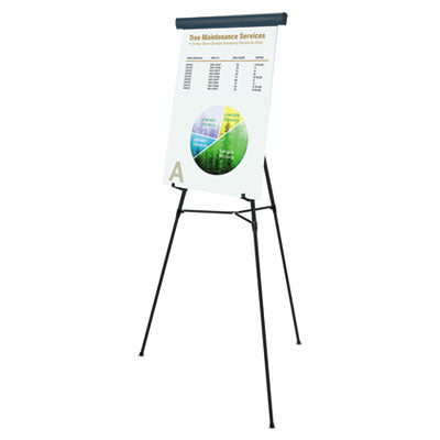 MasterVision® Telescoping Tripod Display Easel, Adjusts 38" to 69" High, Metal, Black Flipcost Flipcost