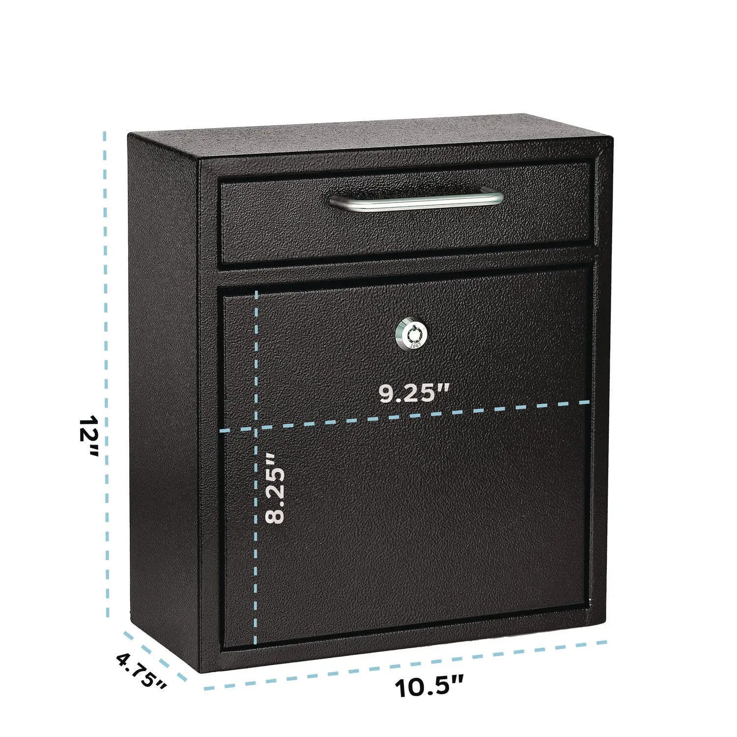 Medium Ultimate Wall Mounted Mail Box, 10.4 x 4.5 x 12, Black AdirOffice Flipcost