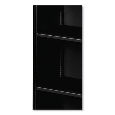 Metal Bookcase, Three-Shelf, 34.5w x 12.63d x 41h, Black Flipcost Flipcost
