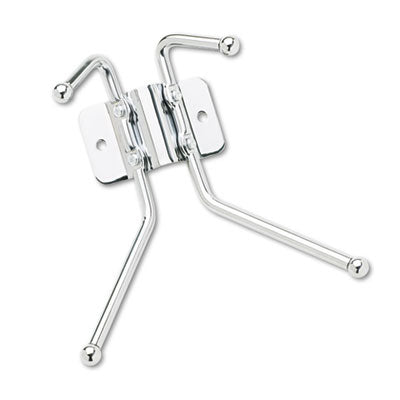 Metal Wall Rack Double Hooks Chrome Two Ball-Tipped 6.5w x 3d x 7h, Chrome Flipcost Flipcost