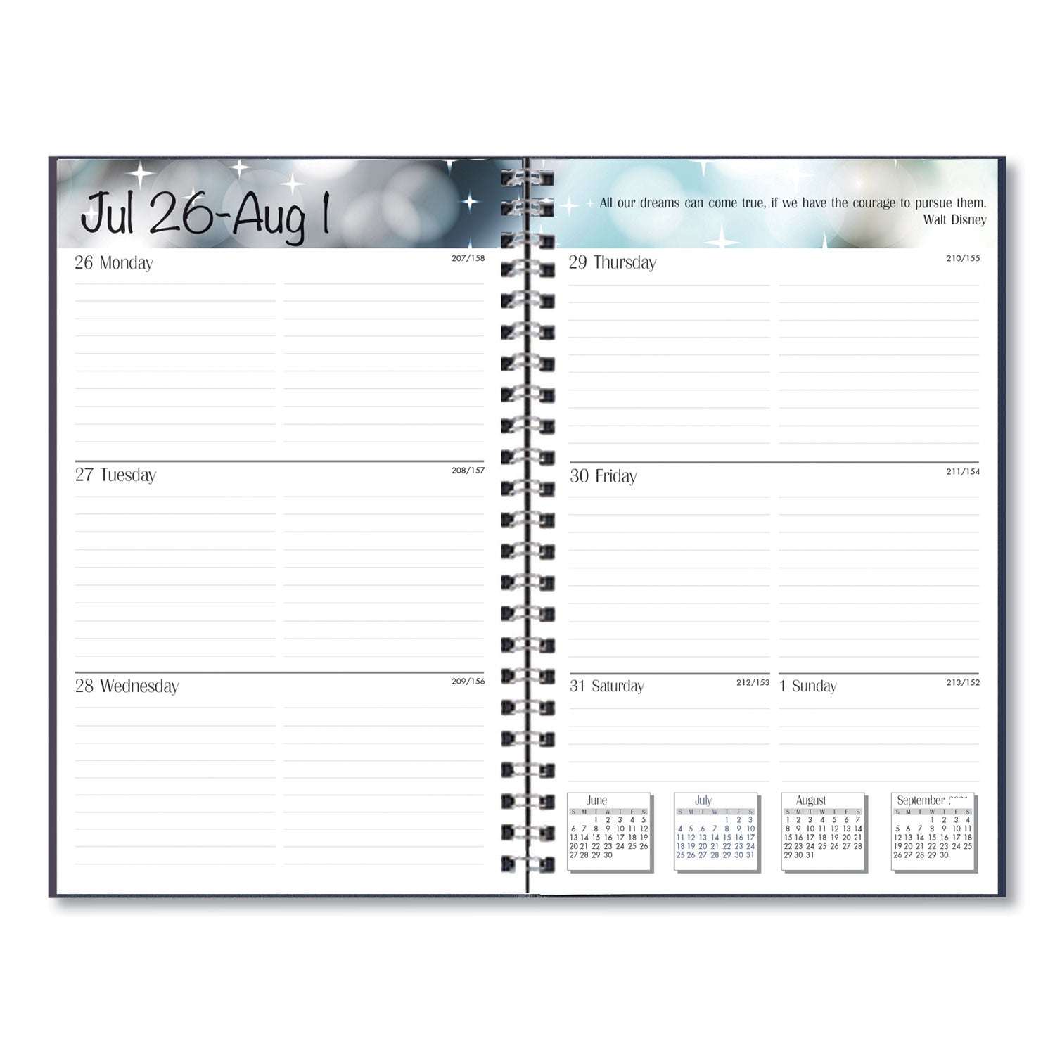 House of Doolittle™ Recycled Academic Weekly/Monthly Appointment Planner, 8 x 5, Black Cover, 13-Month (Aug to Aug): 2024 to 2025