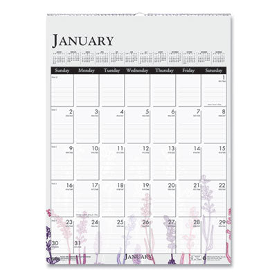 Recycled Wild Flower Wall Calendar, Wild Flowers Artwork, 12 x 16.5, White/Multicolor Sheets, 12-Month (Jan to Dec): 2024 Flipcost Flipcost
