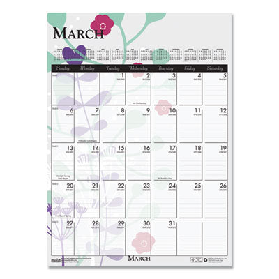 Recycled Wild Flower Wall Calendar, Wild Flowers Artwork, 12 x 16.5, White/Multicolor Sheets, 12-Month (Jan to Dec): 2024 Flipcost Flipcost