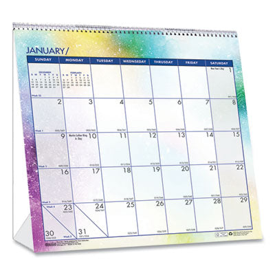 Recycled Cosmos Tent Calendar, Cosmos Artwork, 6 x 6, White/Blue/Multicolor Sheets, 12-Month (Jan to Dec): 2024 Flipcost Flipcost