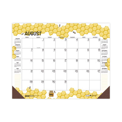 Recycled Honeycomb Desk Pad Calendar, 22 x 17, White/Multicolor Sheets, Brown Corners, 12-Month (Aug to July): 2023 to 2024 Flipcost Flipcost