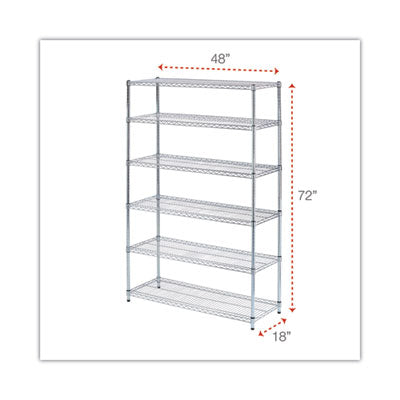 NSF Certified 6-Shelf Medium-Duty Commercial Wire Shelving Kit, 48w x 18d x 72h, Silver Flipcost Flipcost
