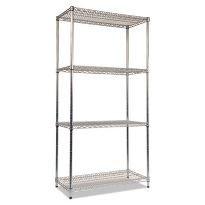 NSF Certified Industrial Heavy-Duty Wire Shelving Kit, 36w x 18d x 72h, Silver Flipcost Flipcost