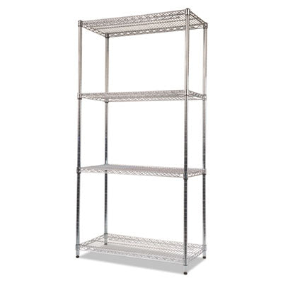 NSF Certified Industrial Heavy-Duty Wire Shelving Kit, 36w x 18d x 72h, Silver Flipcost Flipcost