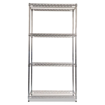 NSF Certified Industrial Heavy-Duty Wire Shelving Kit, 36w x 18d x 72h, Silver Flipcost Flipcost
