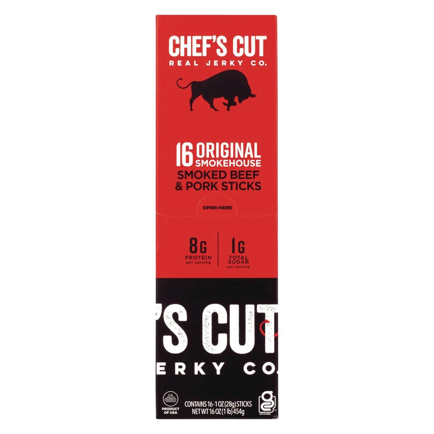 Original Smokehouse Beef & Pork Meat Stick, 1 oz Individually Wrapped, 16/Carton Chef’s Cut Real Jerky Co Flipcost