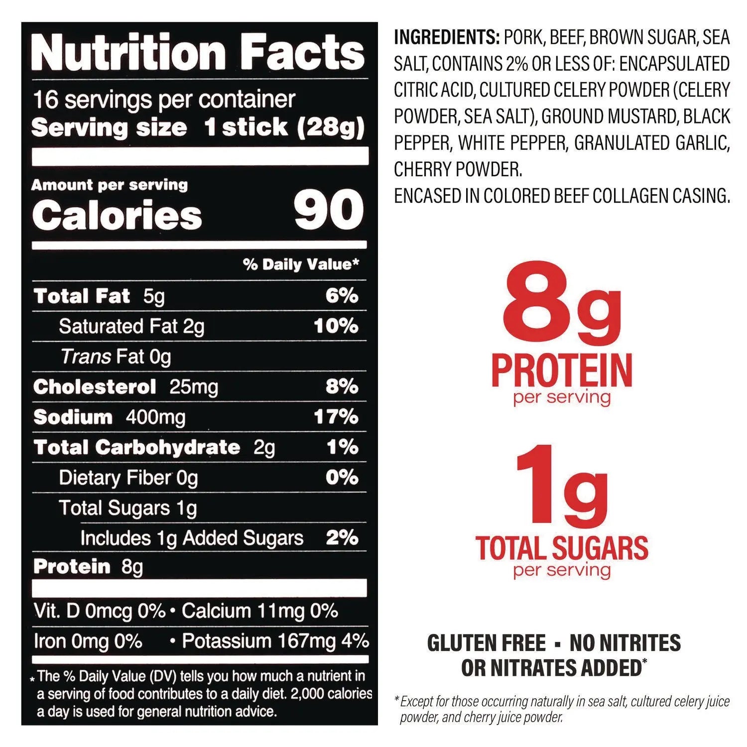 Original Smokehouse Beef & Pork Meat Stick, 1 oz Individually Wrapped, 16/Carton Chef’s Cut Real Jerky Co Flipcost