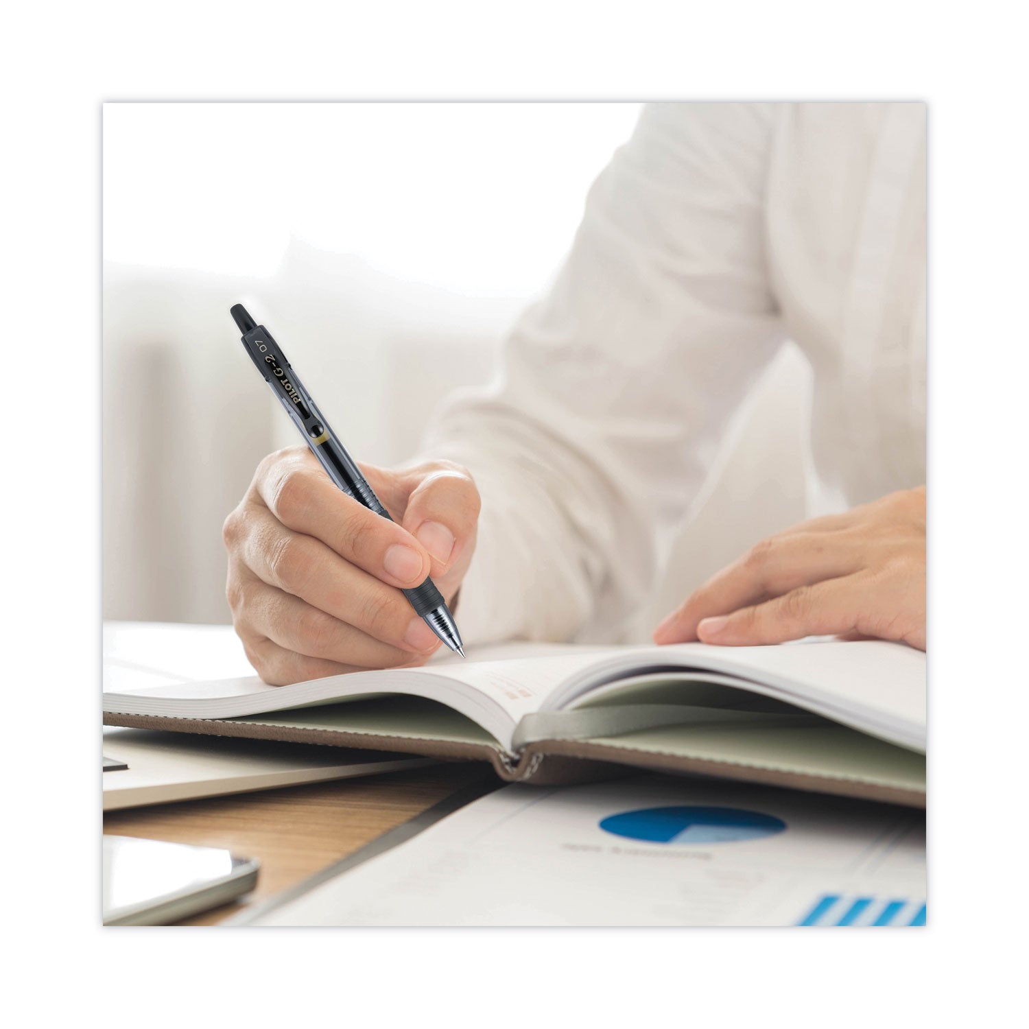 Pilot® G2 Premium Gel Pen Convenience Pack, Retractable, Bold 1 mm, Black Ink, Smoke/Black Barrel, 36/Pack