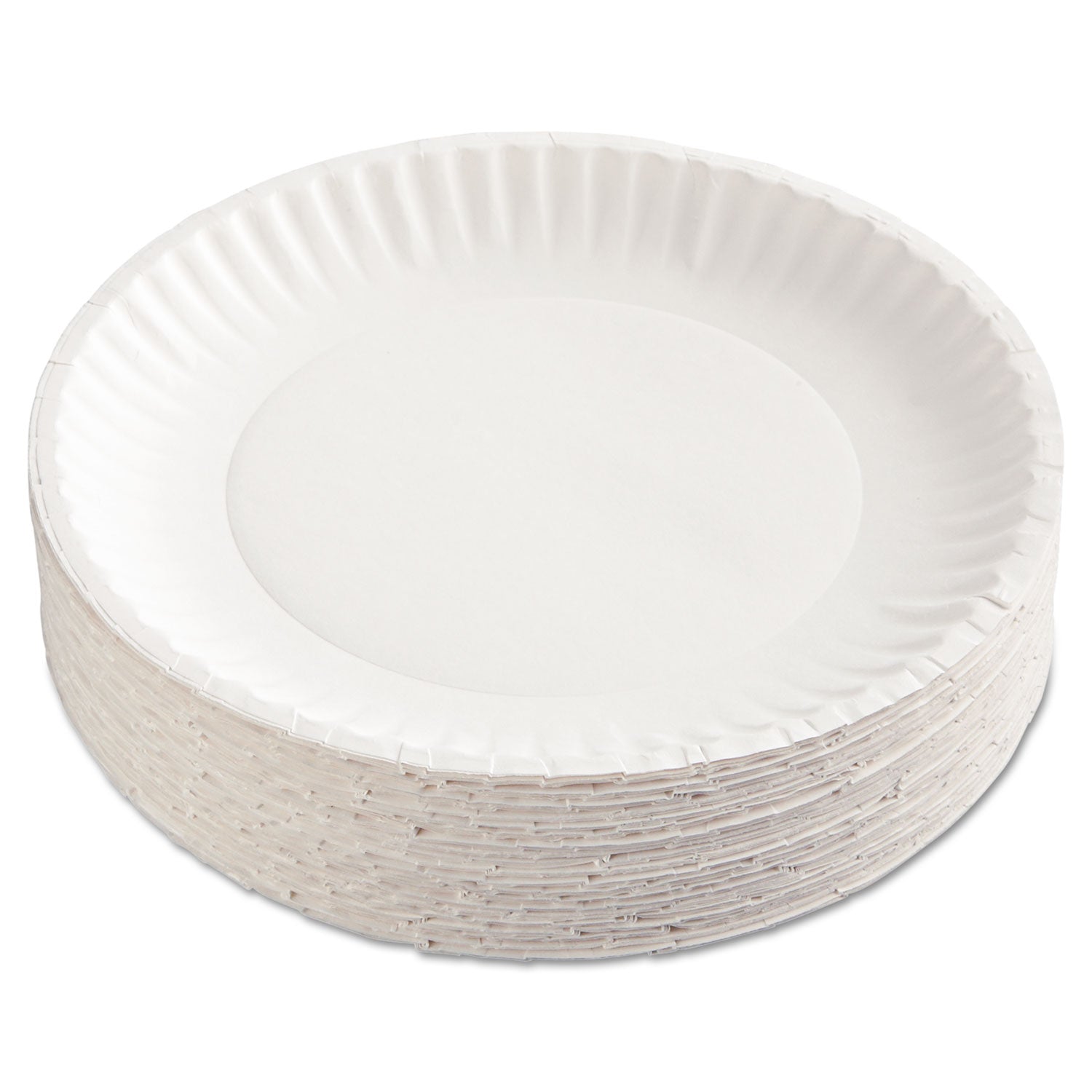 AJM Packaging Corporation Paper Plates, 9" Dia, White, 100/pack