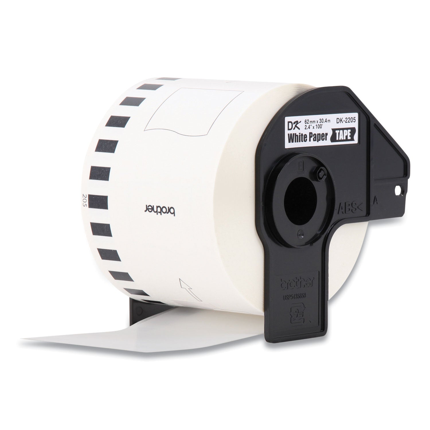 Brother Continuous Paper Label Tape, 2.4" X 100 Ft, White, 24 Rolls/pack