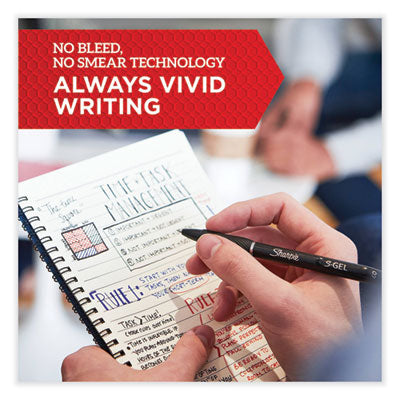 Sharpie® S-Gel™ S-Gel High-Performance Gel Pen, Retractable, Medium 0.7 Mm, Assorted Ink Colors, Black Barrel, 4/pack