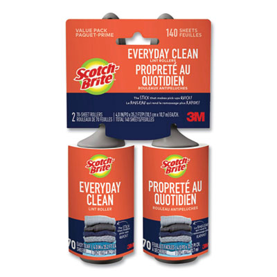 Scotch-Brite™ Lint Roller, Heavy-Duty Handle, 70 Sheets/Roller, 2/Pack Flipcost Flipcost