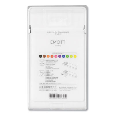 uniball® EMOTT Porous Point Pen, Stick, Fine 0.4 mm, Assorted Ink Colors, White Barrel, 10/Pack Flipcost Flipcost